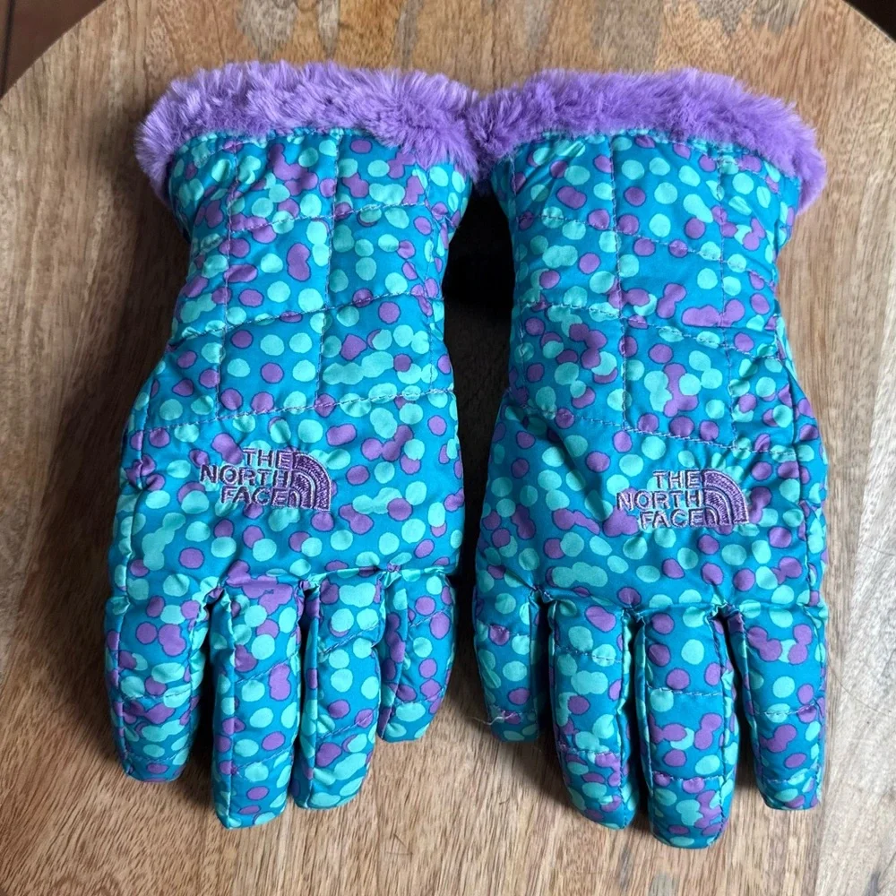 The North Face Mossbud Swirl Fleece Lined Water Resistant Gloves girls sz: Med